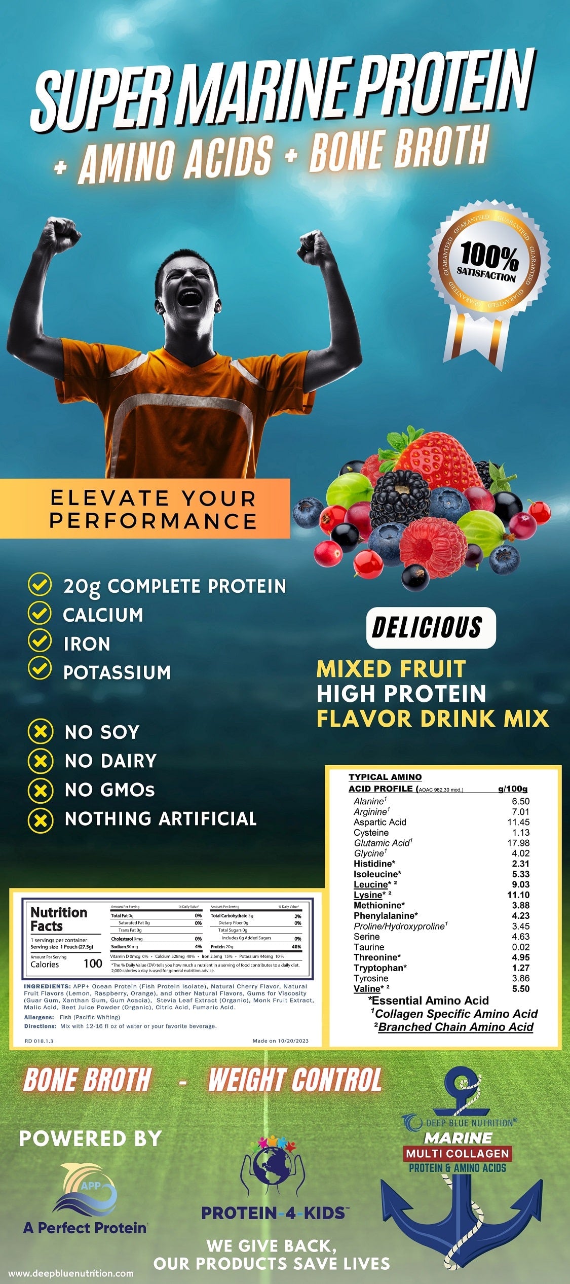 Super Marine Protein + Amino Acids + Bone Broth (Mixed Fruit)